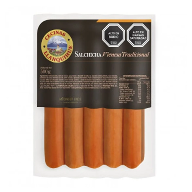 [60542] SALCHICHAS TRADICIONAL LLANQUIHUE 500 GR UN